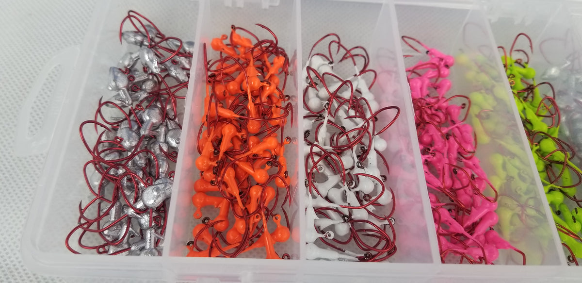 Cam's 120pc. Hand Painted Assortment 1/32 #2"Nasty Bend Hooks" Jighead Kit