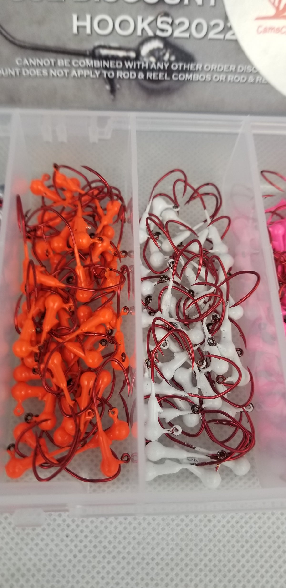 Cam's 120pc. Hand Painted Assortment 1/32 #2"Nasty Bend Hooks" Jighead Kit