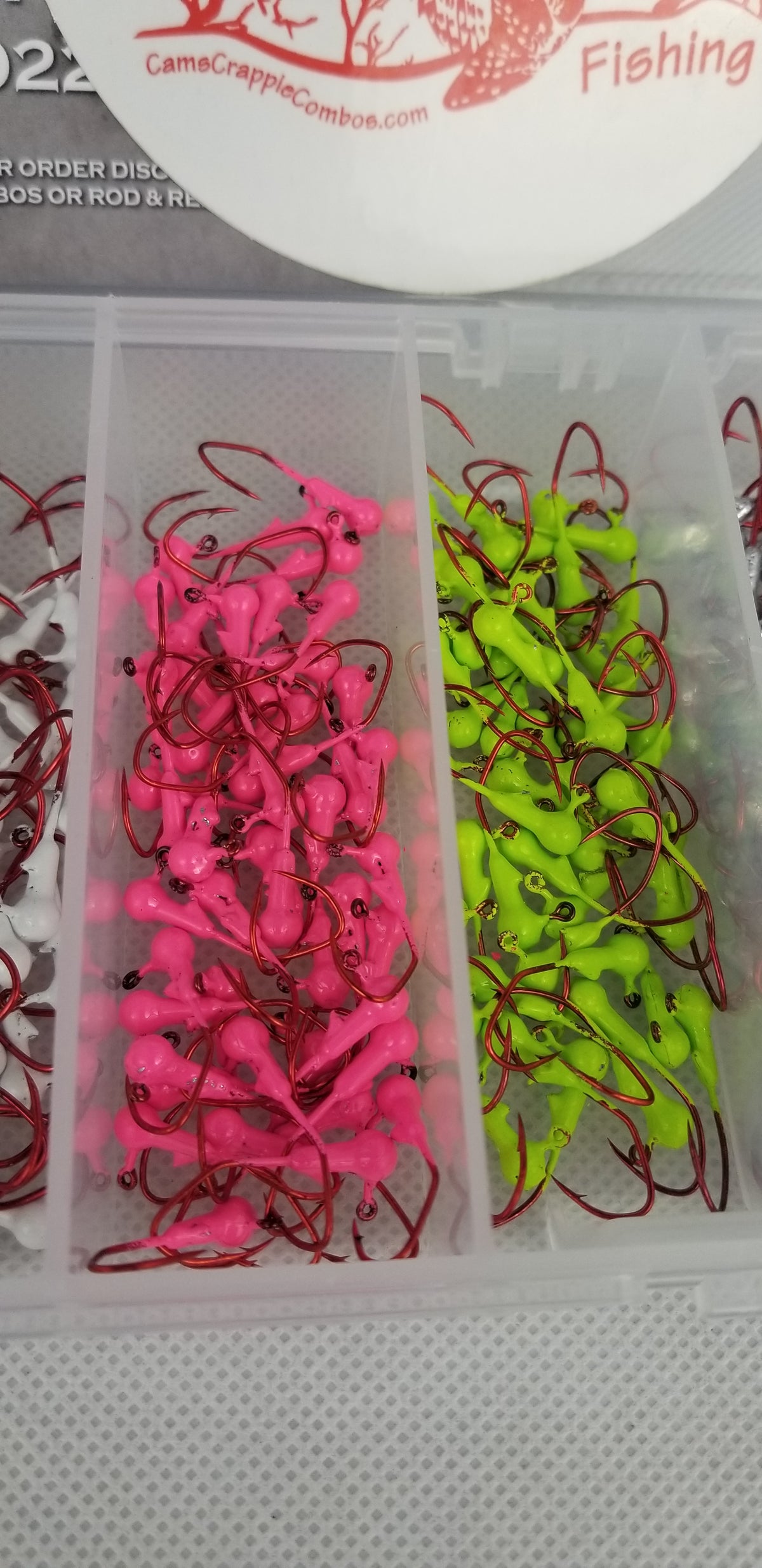 Cam's 180pc. Hand Painted Assortment 1/32 "Nasty Bend Hooks" Jighead Kit