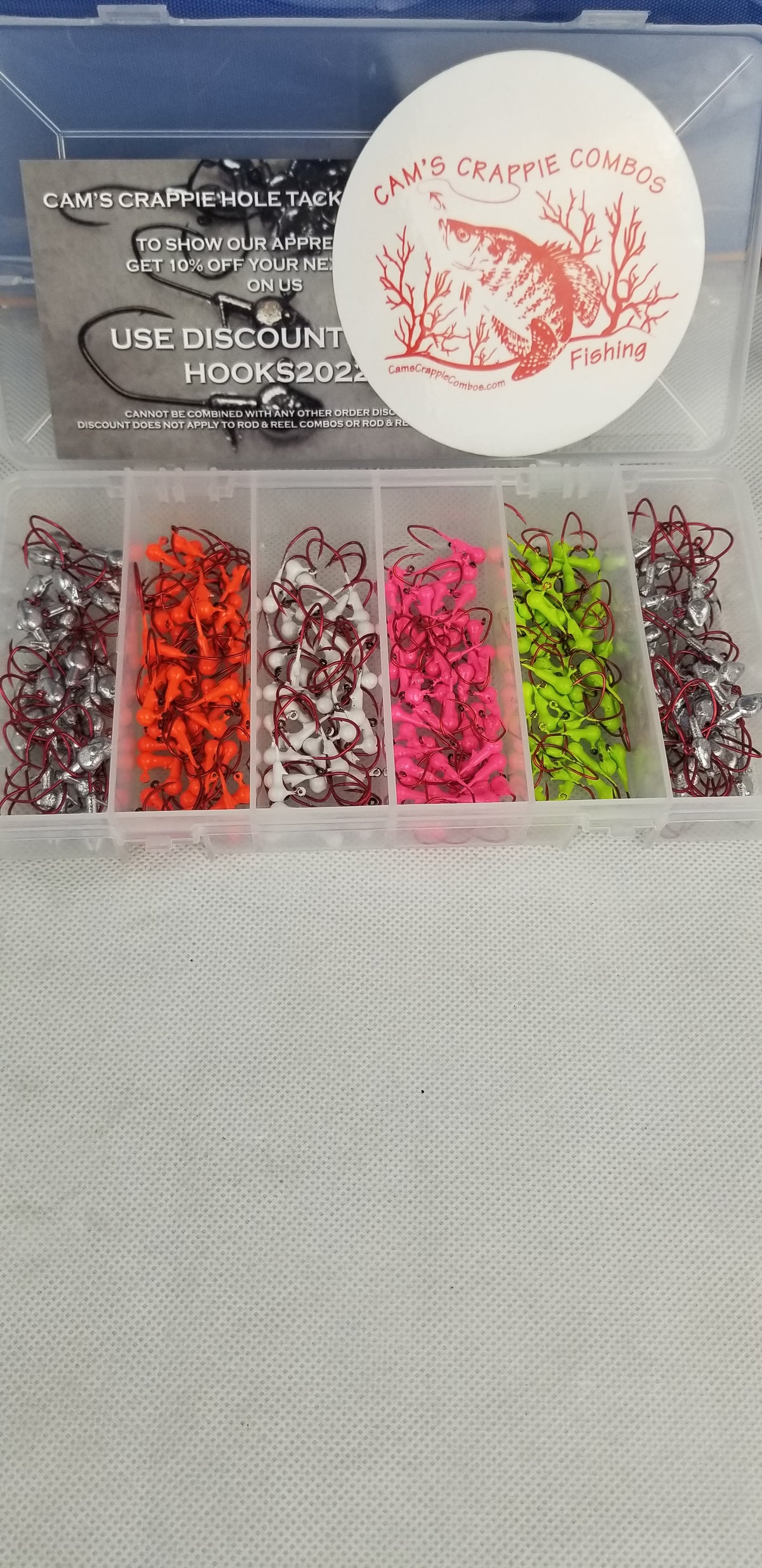 Cam's 120pc. Hand Painted Assortment 1/32 #2"Nasty Bend Hooks" Jighead Kit