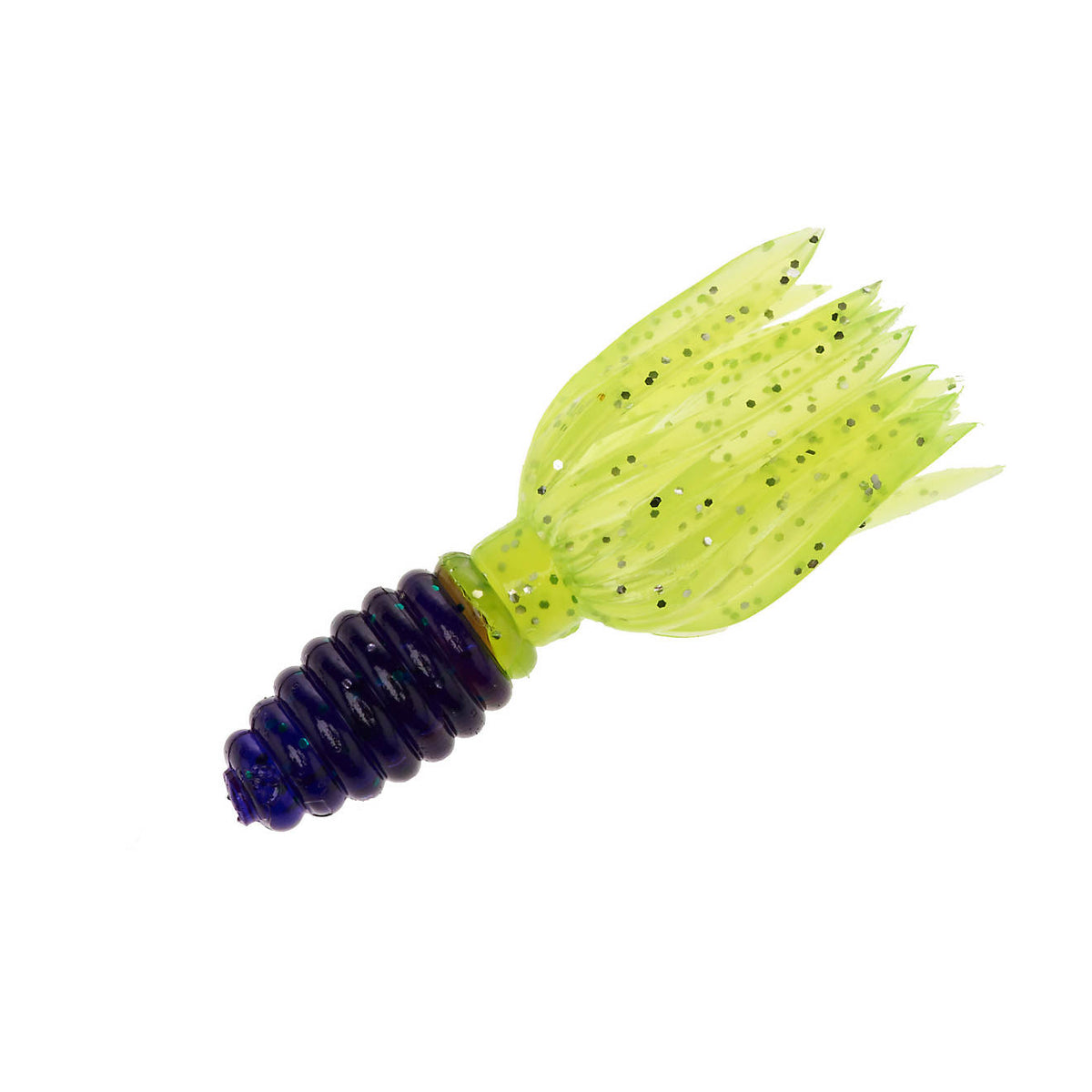 Cam's 1.75" Crappie Slab Shad Midnite June Bug/Chartreuse Plastics