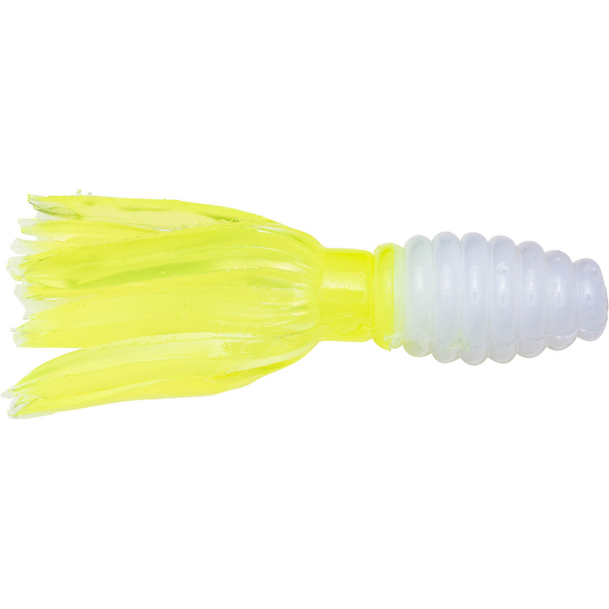 Cam's 1.75" Crappie Slab Shad Pearl White/Chartreuse Plastics