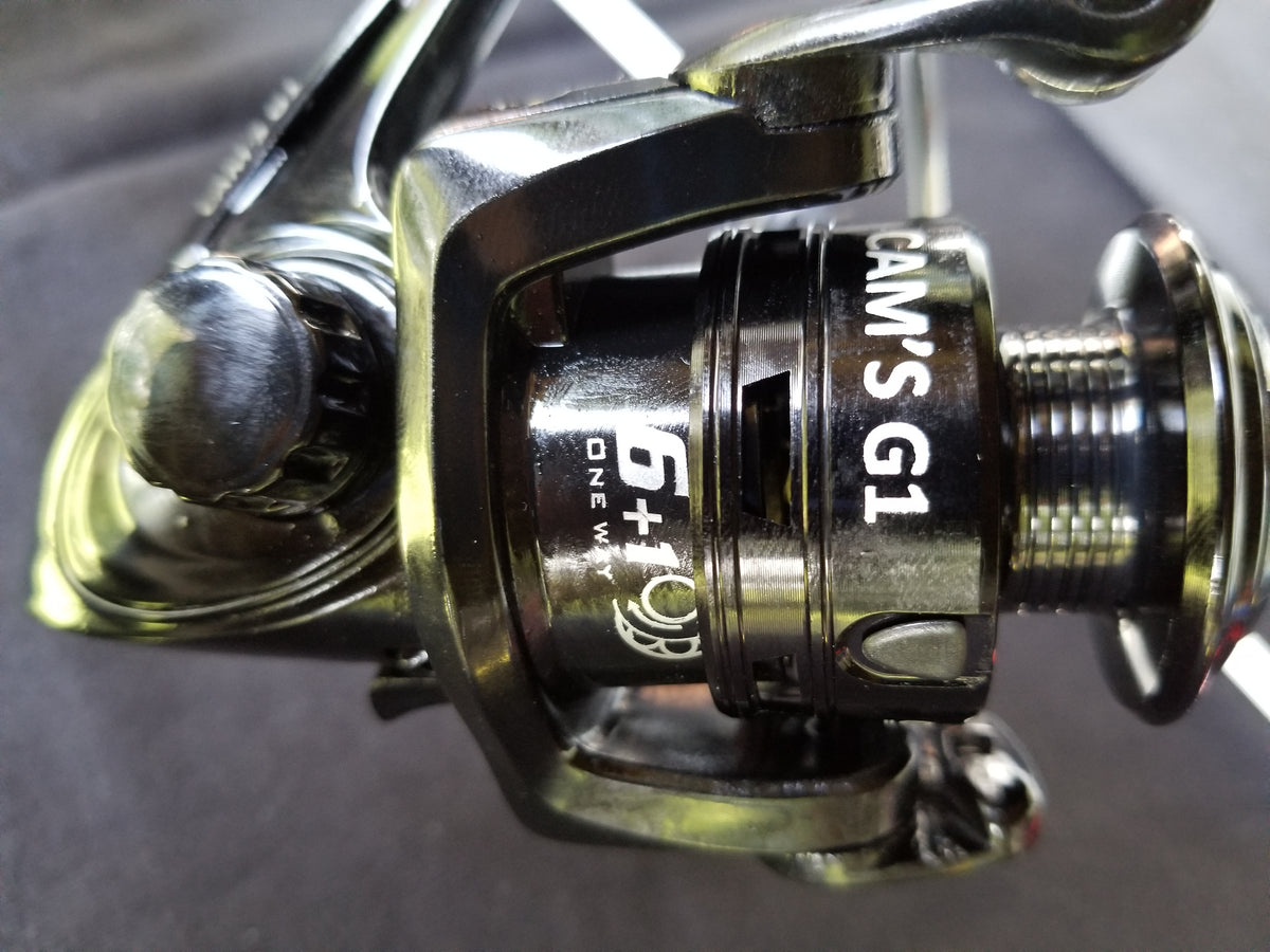 Cam's 9ft. 2pc. Yaannk Stik + 7 (BB) Cam's Xtralite Reel + Plastics and Hooks Kit