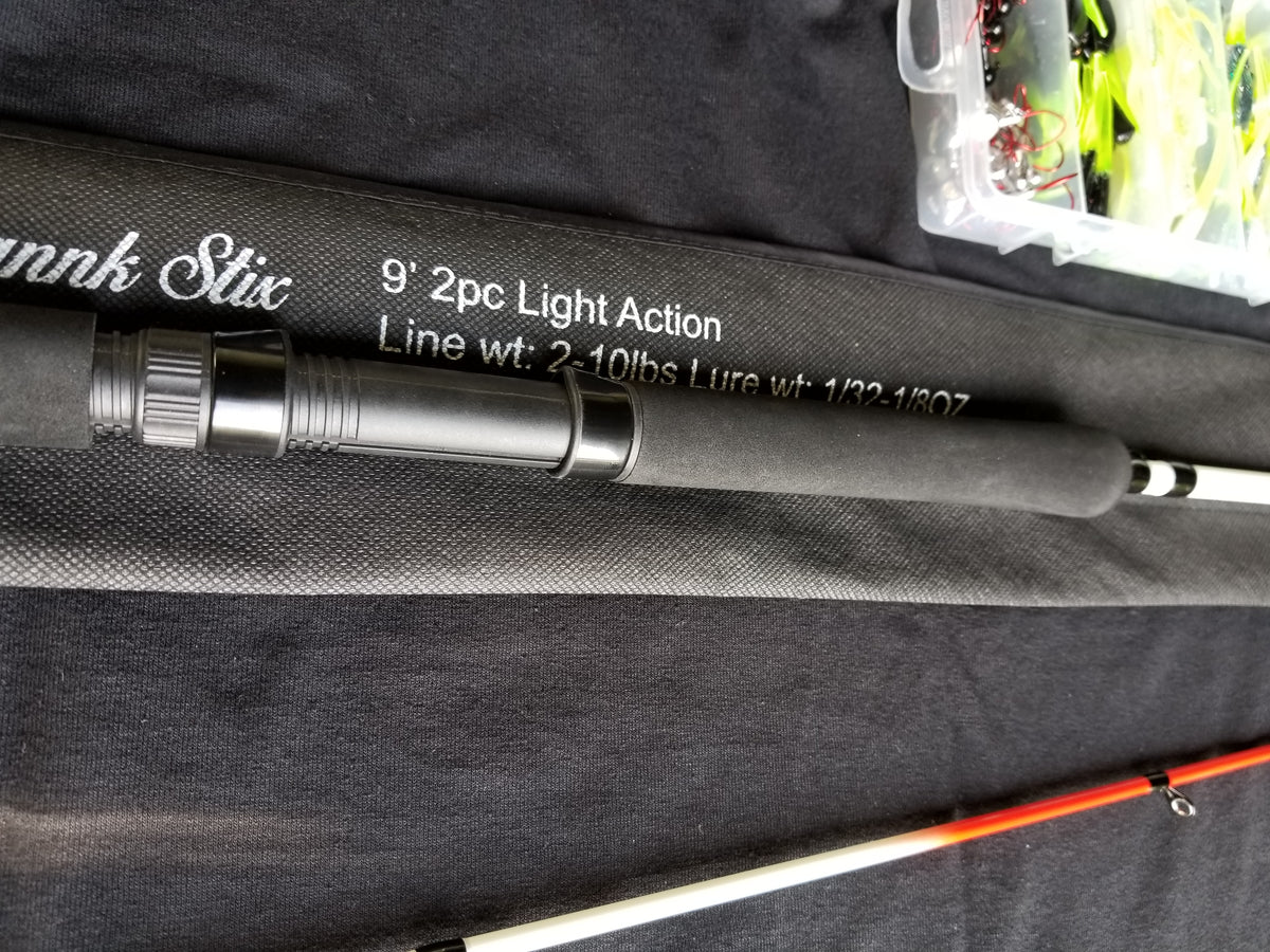 Cam's 9ft. 2pc. Yaannk Stik + 7 (BB) Cam's Xtralite Reel + Plastics and Hooks Kit