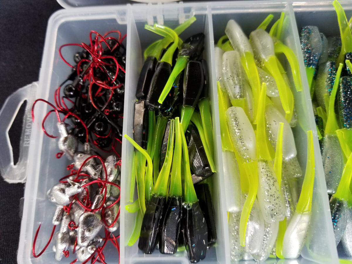 Cam's 9ft. 2pc. Yaannk Stik + 7 (BB) Cam's Xtralite Reel + Plastics and Hooks Kit