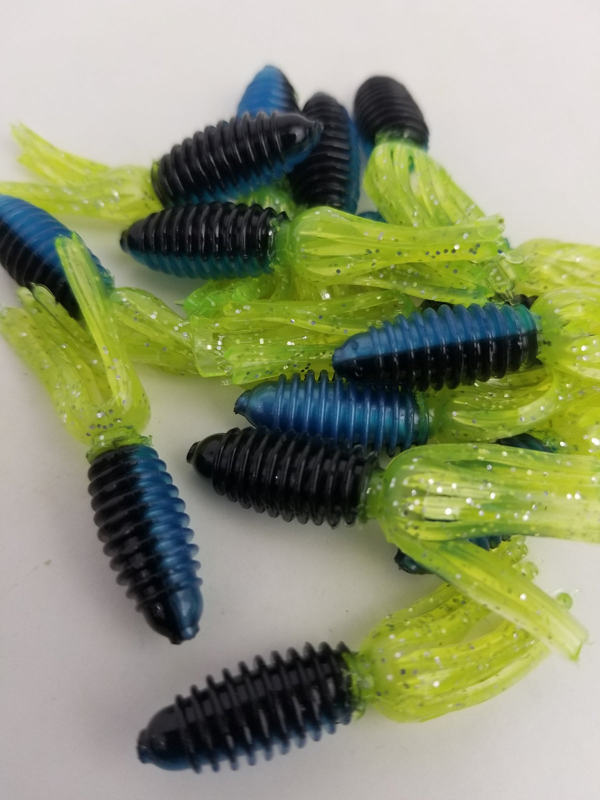 Cam's 1.75" Crappie Slab Shad Blue Black/Chartreuse Plastics