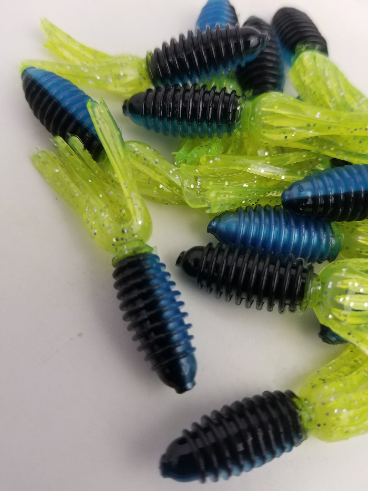Cam's 1.75" Crappie Slab Shad Blue Black/Chartreuse Plastics