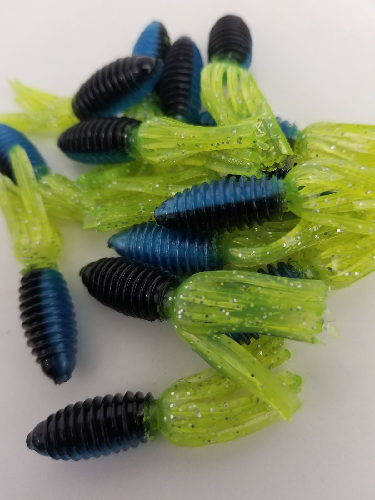 Cam's 1.75" Crappie Slab Shad Blue Black/Chartreuse Plastics