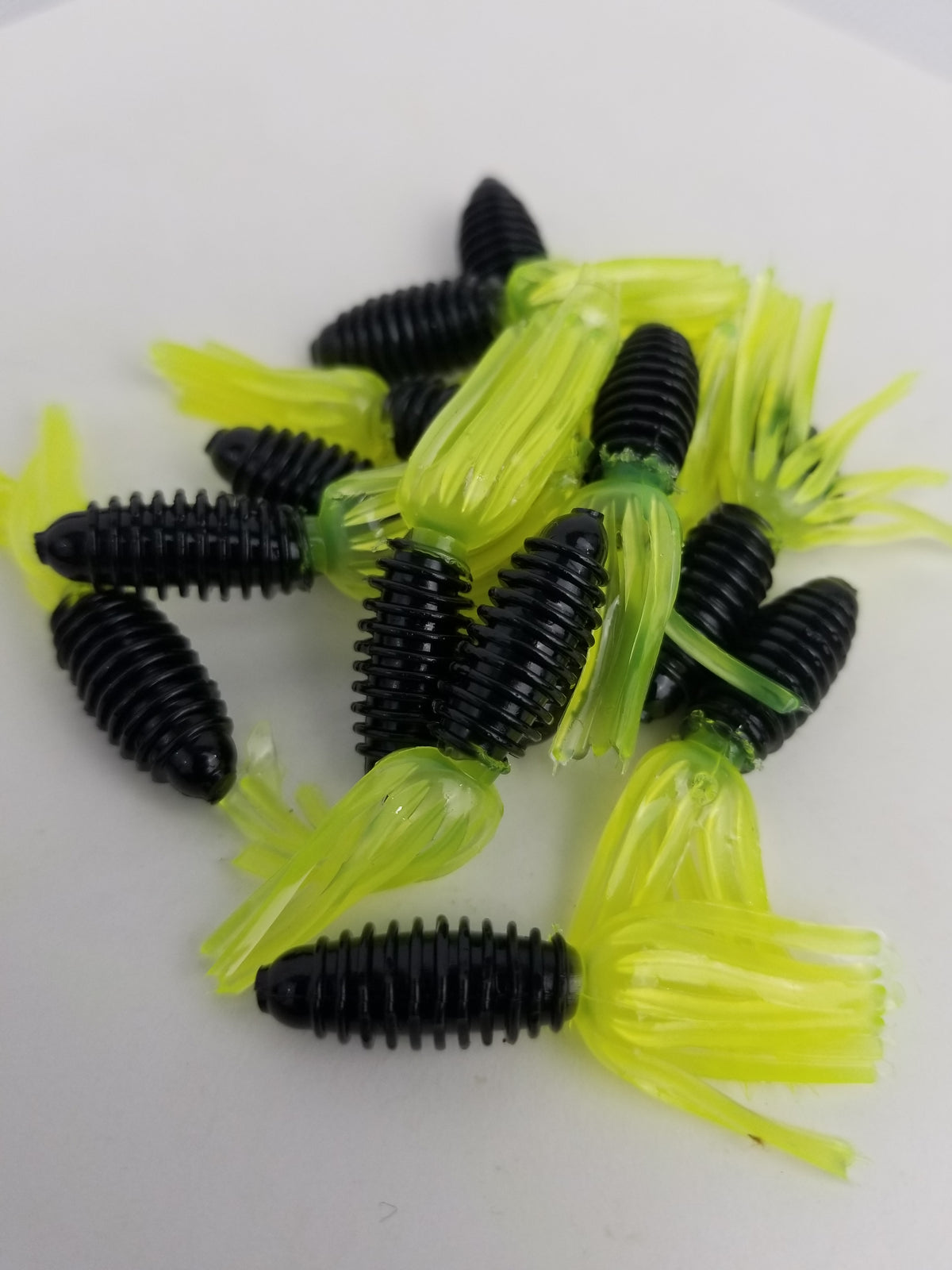 Cam's 1.75" Crappie Slab Shad Black/Chartreuse Plastics