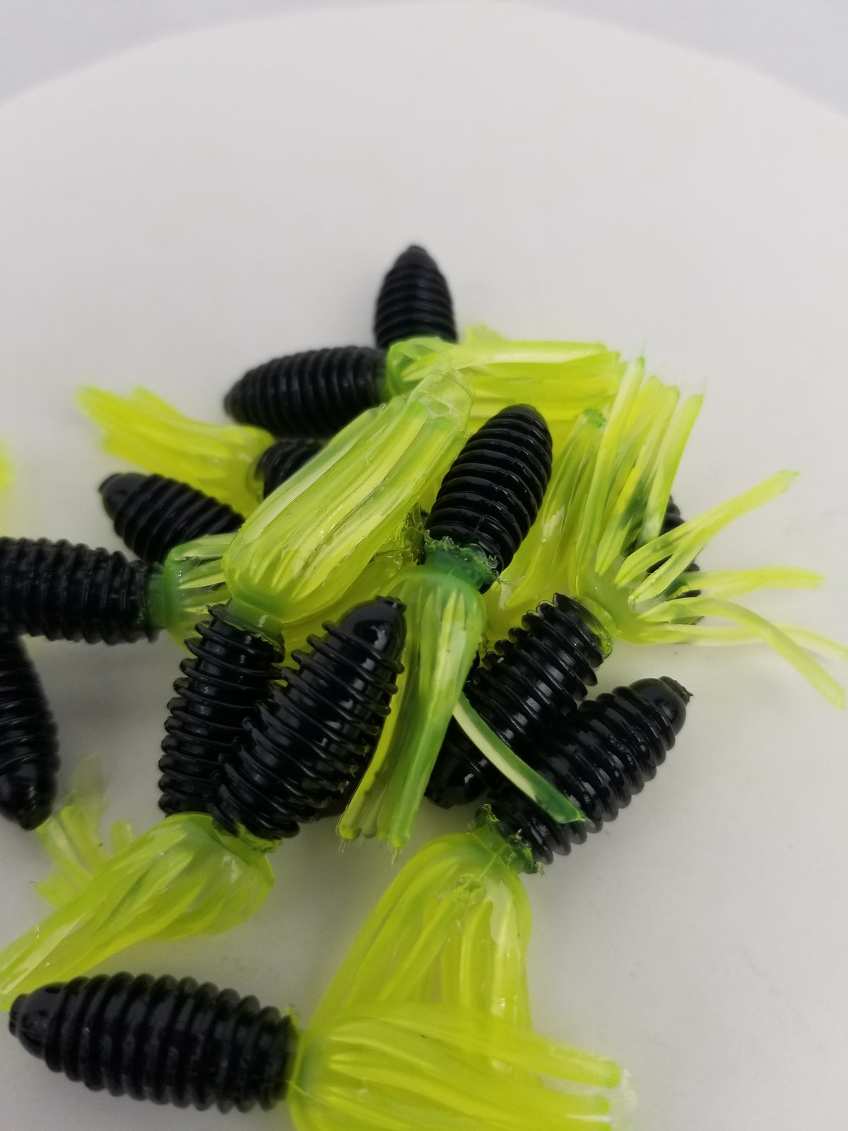 Cam's 1.75" Crappie Slab Shad Black/Chartreuse Plastics