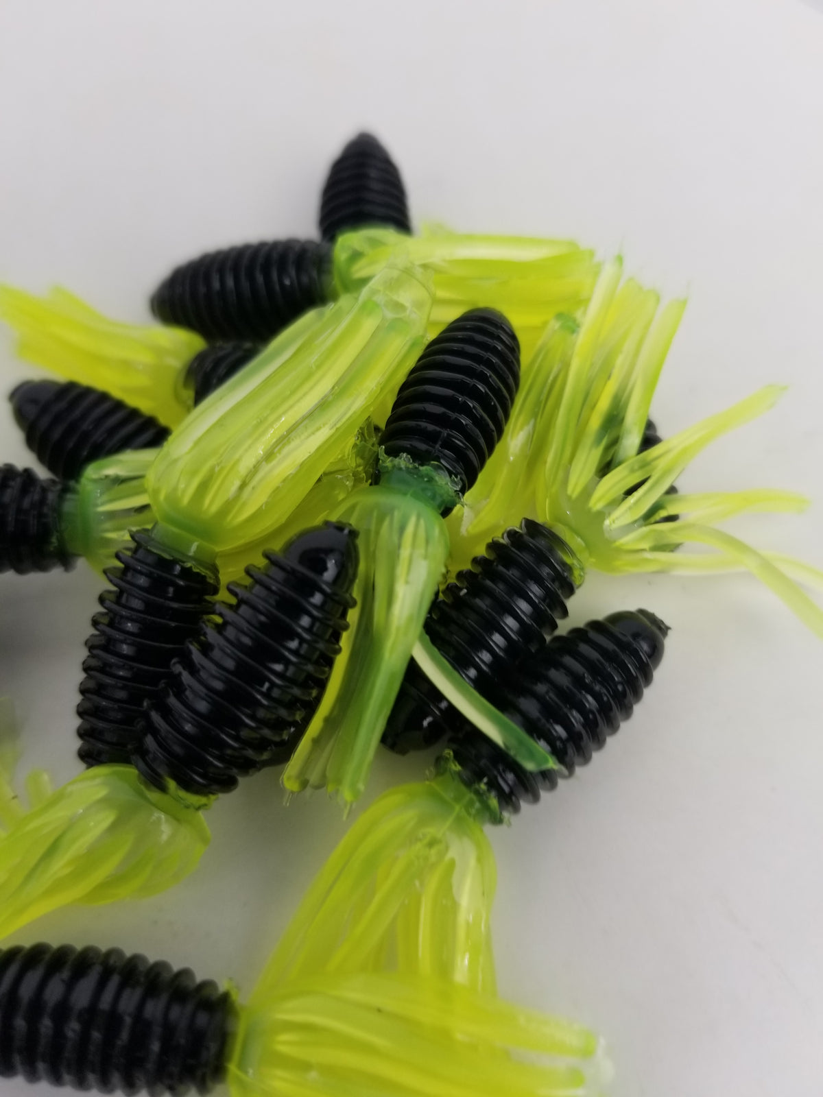 Cam's 1.75" Crappie Slab Shad Black/Chartreuse Plastics