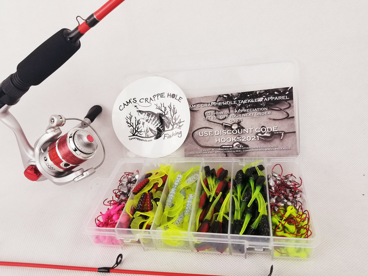 Cam's "The Viper Redd" Complete 6'2"ft.  Xtralite 3 (BB) Ball Bearing Reel Stinger Shad + Curly Tail Combo Kit