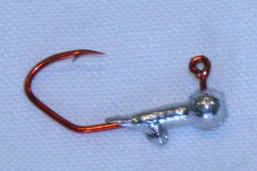 35 pc Cam's 1/64 Round Jig Head #6 Red (Laser Sharpe) Nasty Bend Hooks Barb Collar