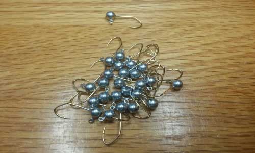 35ct Cam's Jig Heads 1/64 Silver Painted Round #6 Gold (Laser Sharp) Nasty Bend Hooks