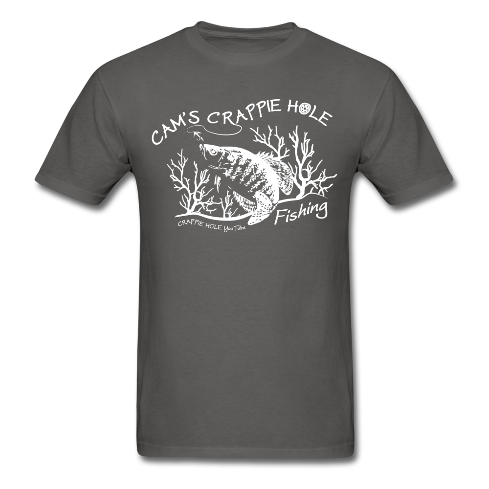 Dark Heather Grey "Short Sleeve Crappie Hole T-Shirt