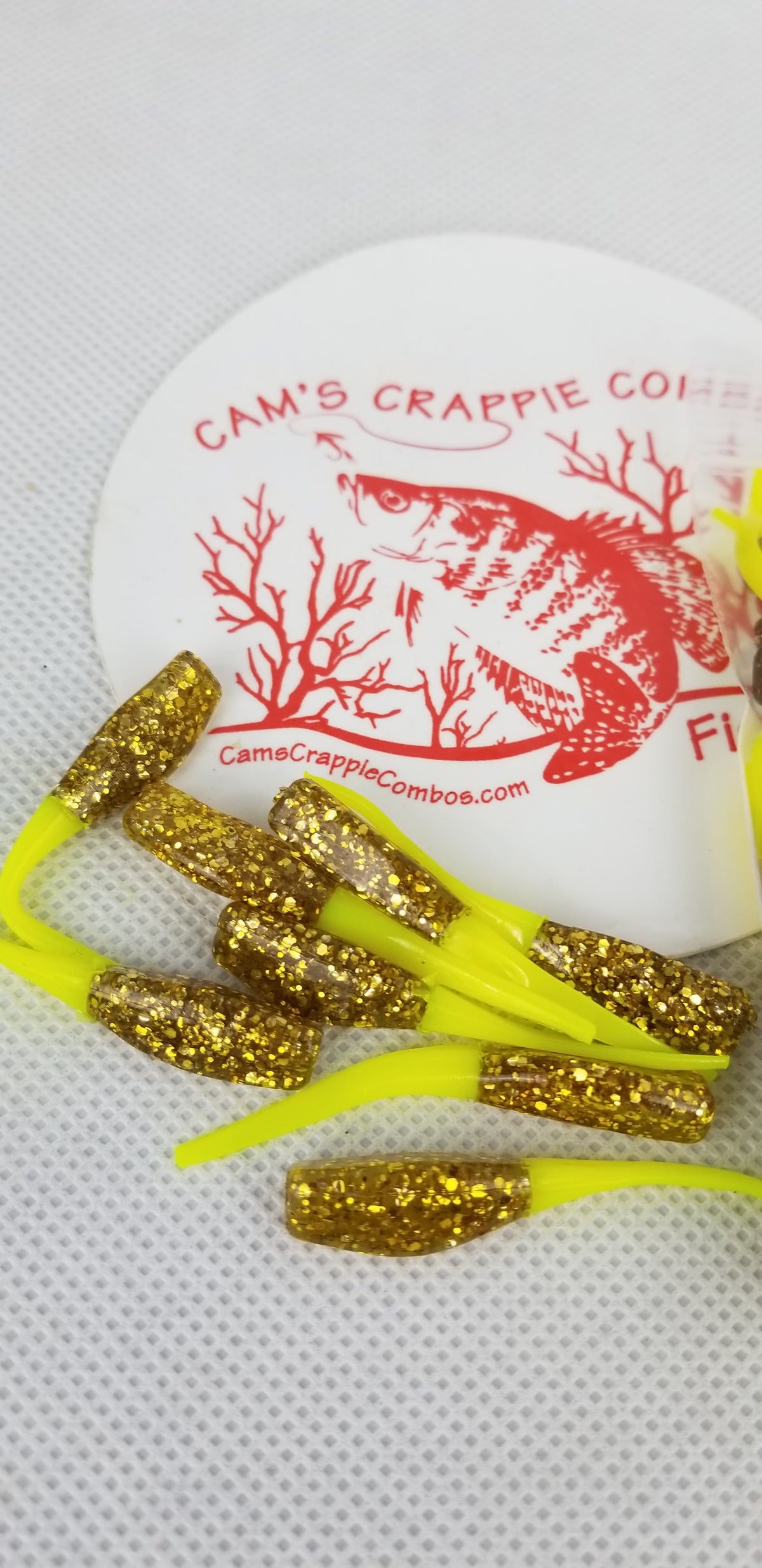 CAM'S 35pc 2"  "GOLDFINGER"  HOLOGRAM FLAKE STINGER SHAD JIG (EXCLUSIVE)