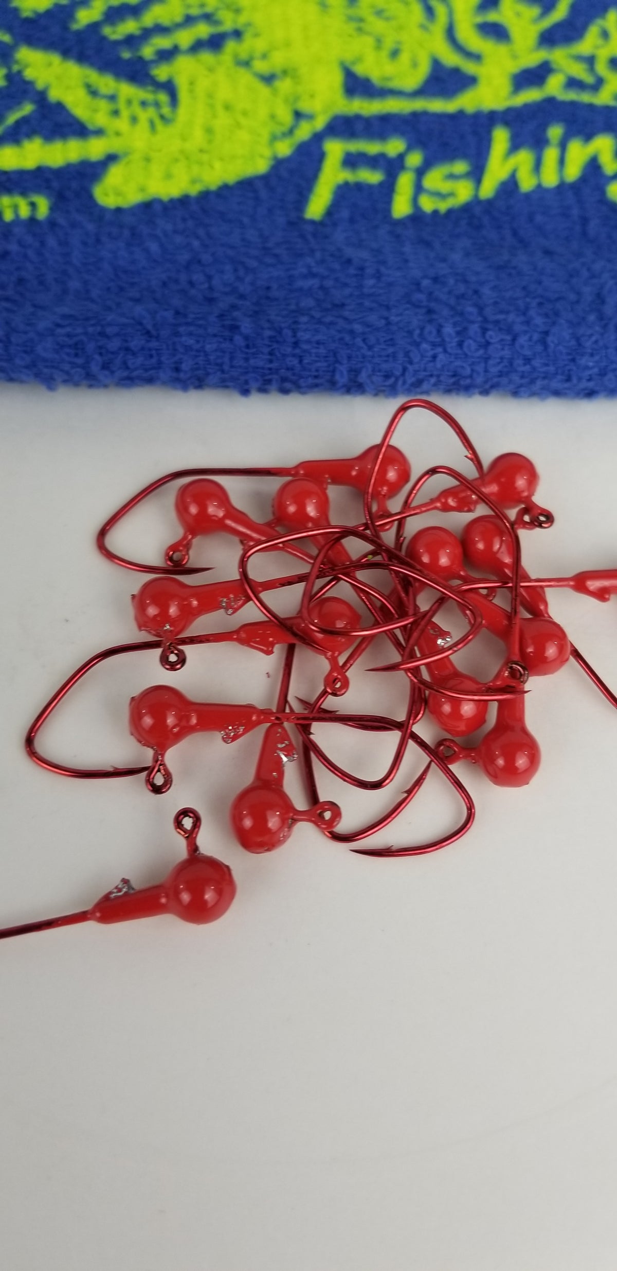 chemically sharpened fish hooks 25ct.- 1/16oz. Painted Cam's DIESEL BUILT Candy Red Head w/ 1/0 Deadly – Cam's CRAPPIE HOLE TACKLE & APPAREL