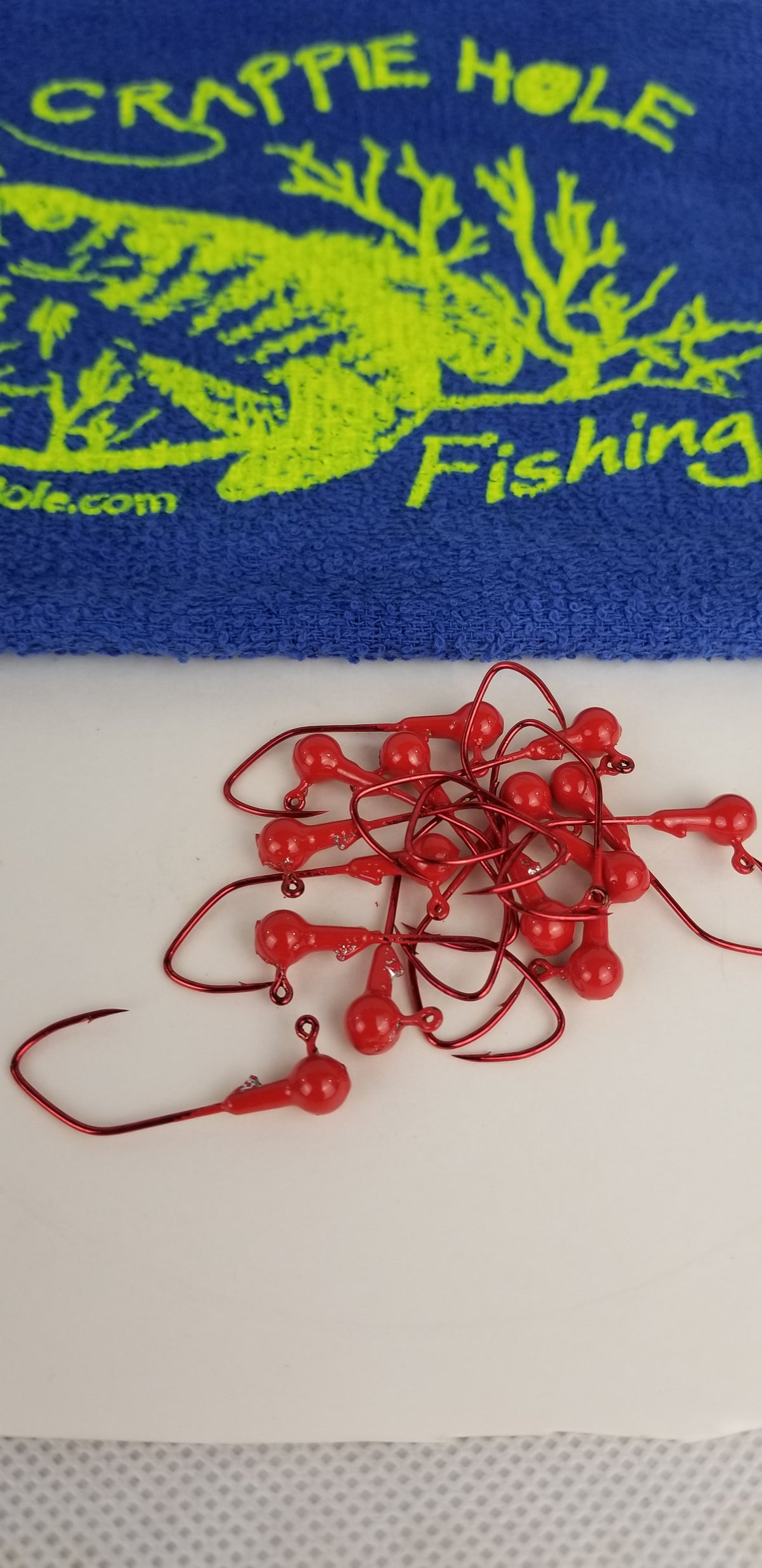 25ct.- 1/16oz. Painted Cam's DIESEL BUILT Candy Red Head w/ 1/0 Deadly Red Hooks (Chemically Sharpened)