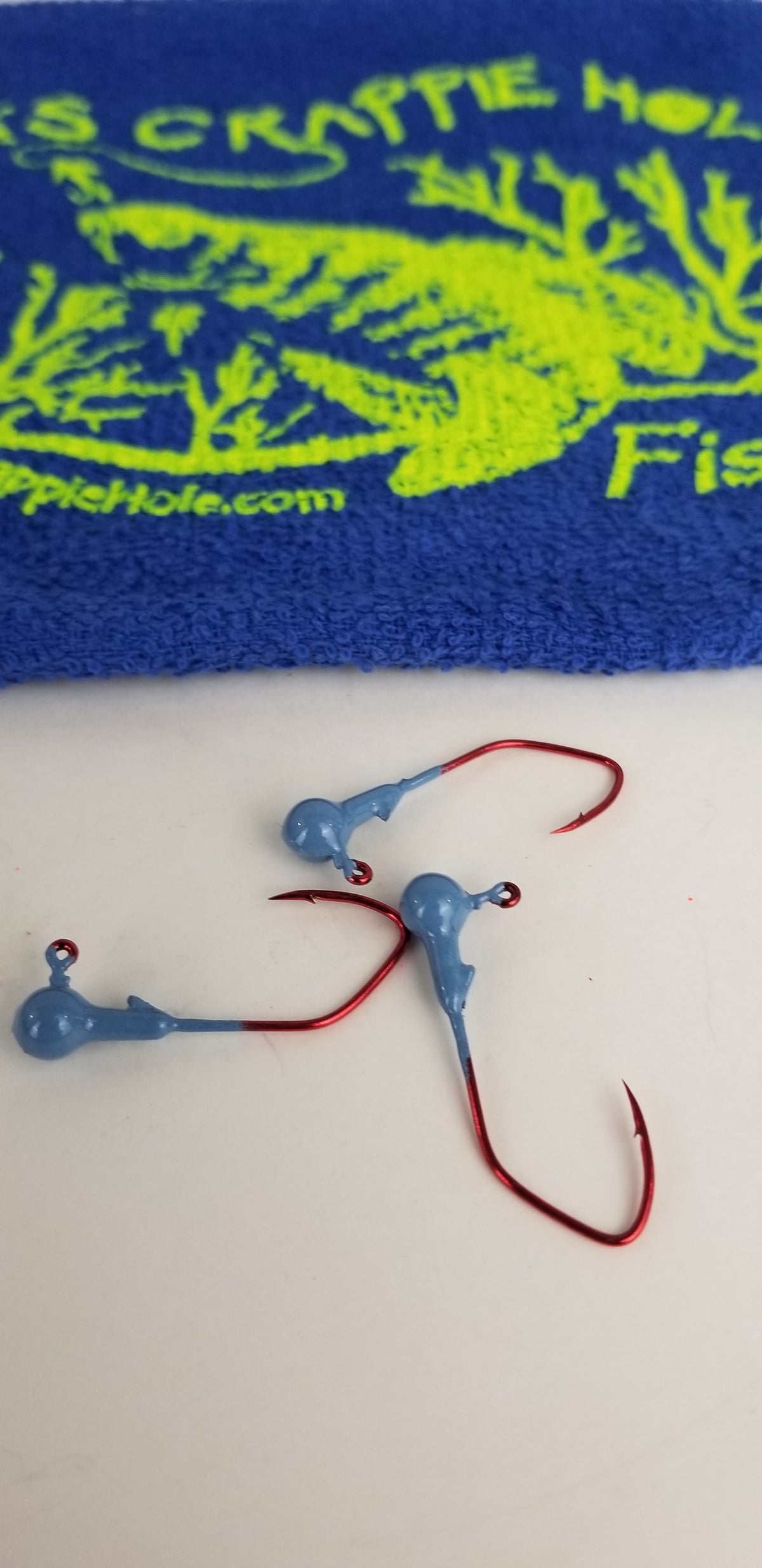 25ct.- 1/16oz. Painted Cam's DIESEL BUILT "Sky Blue" Head w/ 1/0 Deadly Red Hooks (Chemically Sharpened)