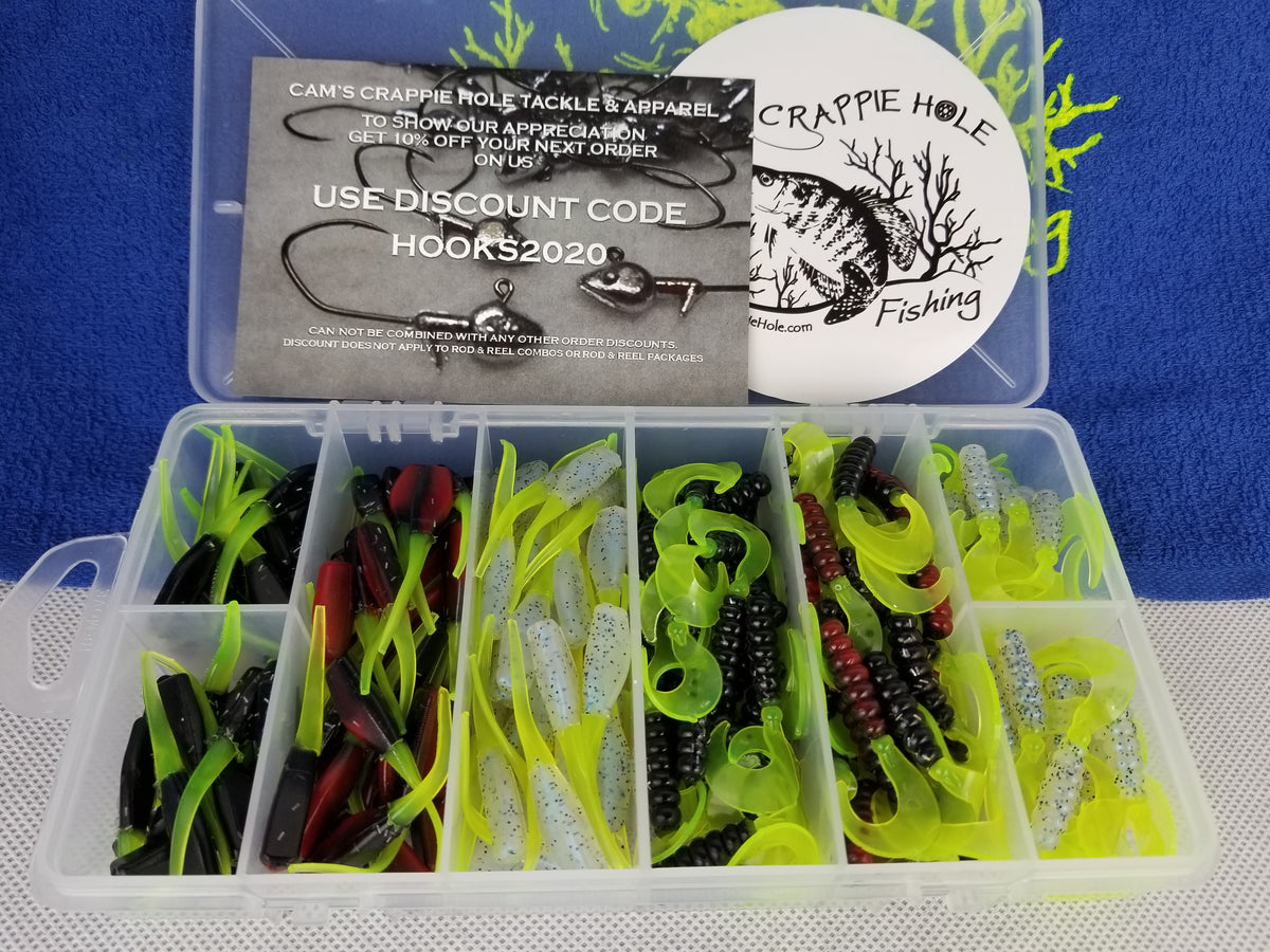 2023 New Cam's Complete All Plastic  Curly Tail & Stinger Shad [Hologram Flake] Assortment Package Kit