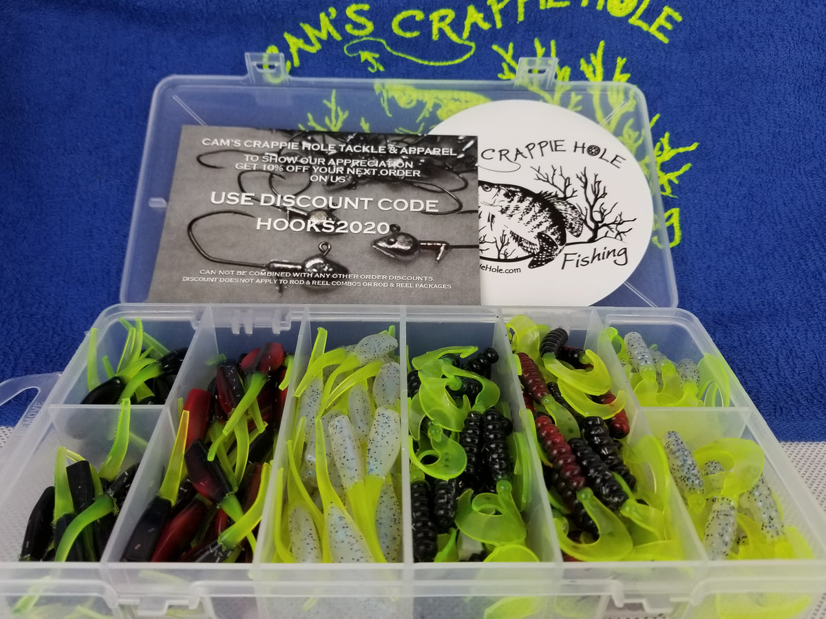 2023 New Cam's Complete All Plastic  Curly Tail & Stinger Shad [Hologram Flake] Assortment Package Kit