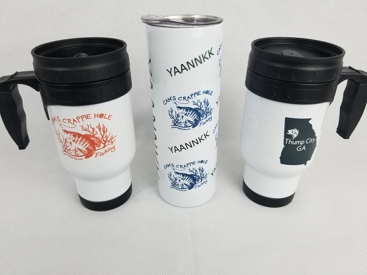 Cam's White Stainless Steel 3 Piece Set His & Hers Travel Twist Lid Tumblers + 20oz Water Bottle