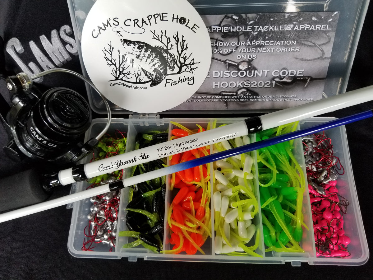 Cam's 10ft Yaannk Stick Combo Rod and Reel 1.5 Stinger Kit – Cam's CRAPPIE  HOLE TACKLE & APPAREL