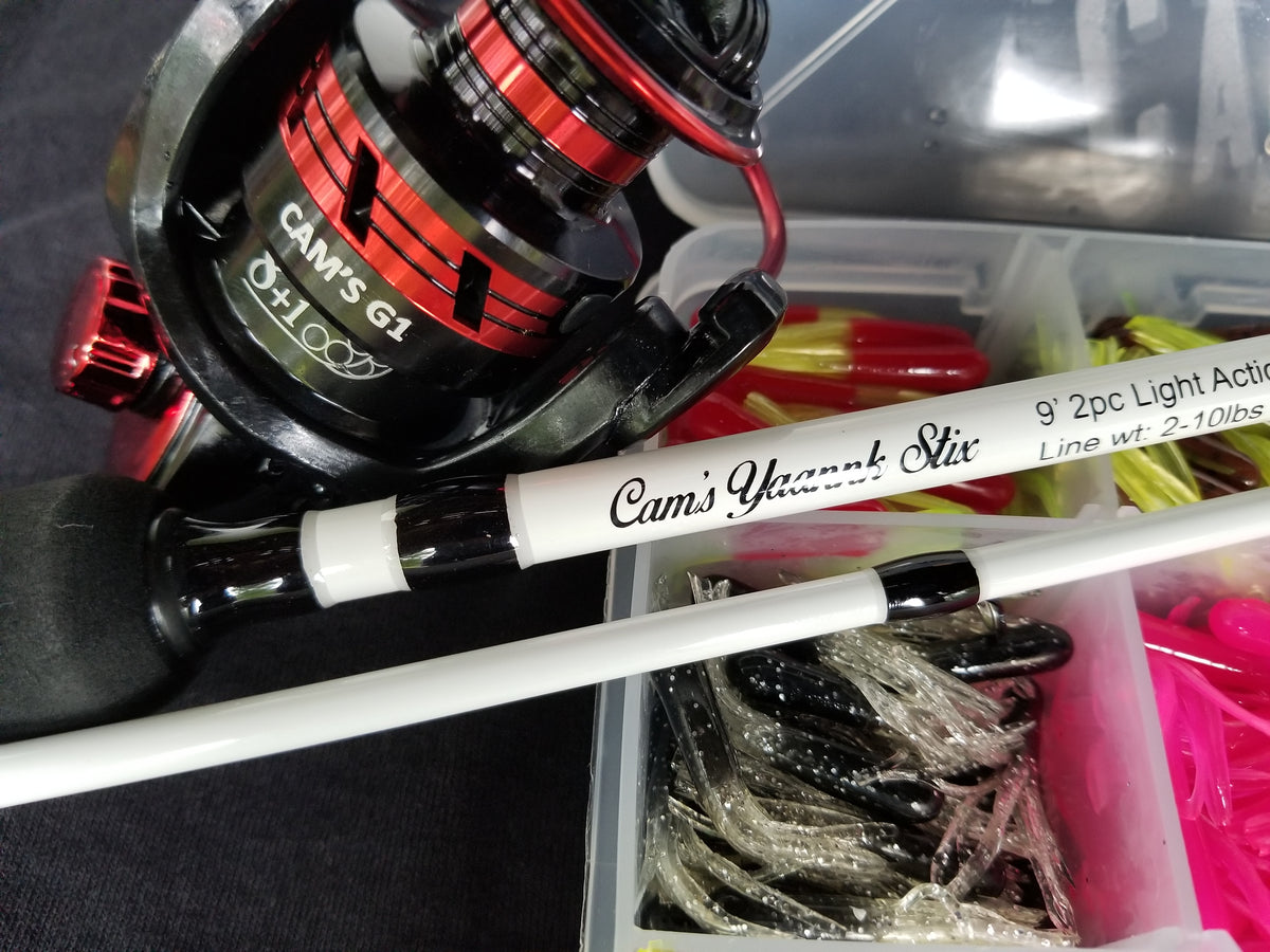 Cam's 9ft Yaannk Stick Combo Rod and Reel  1.5" Ultimate 1066 Assorted Tube Kit