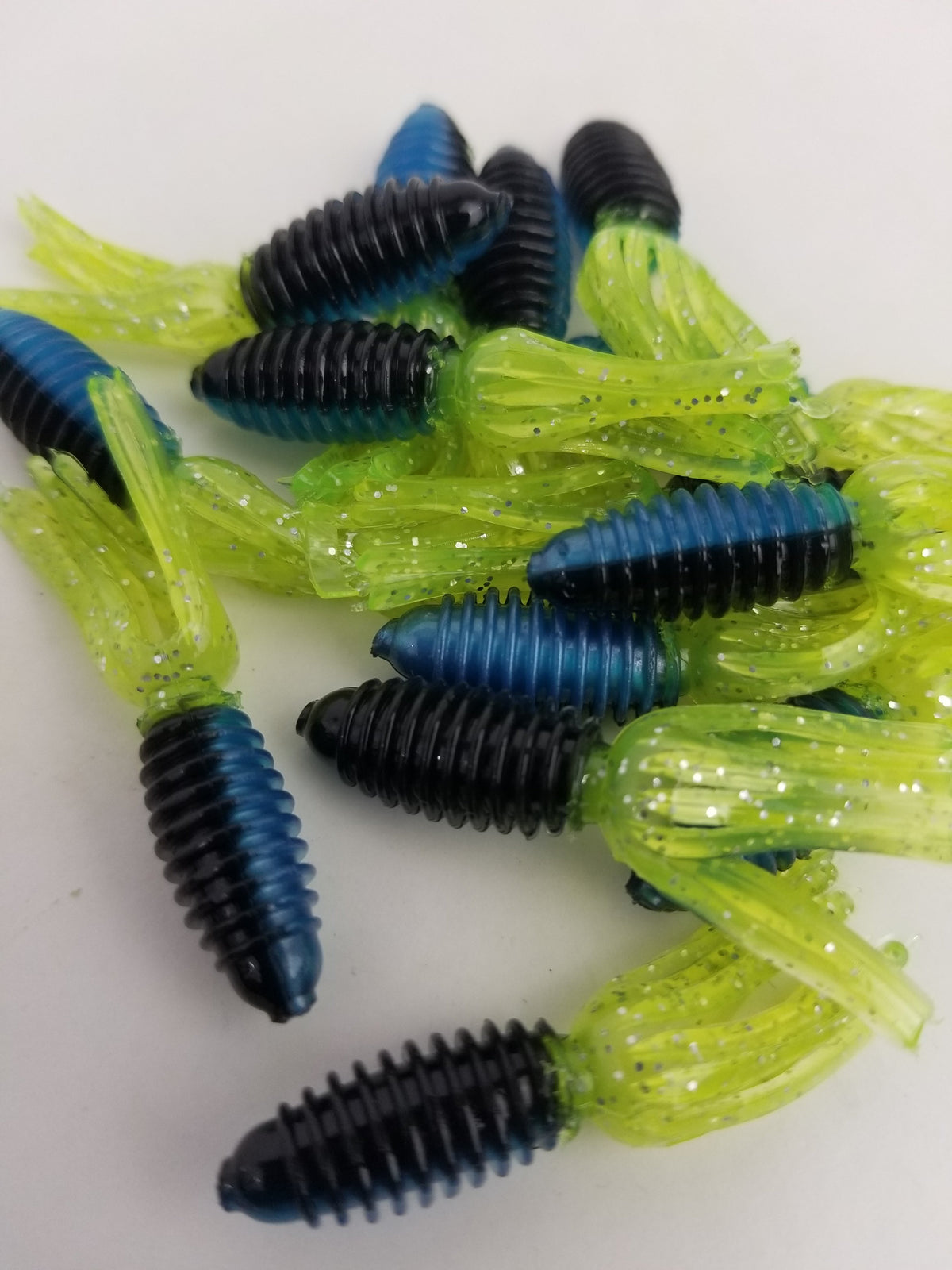 Cam's 1.75 Crappie Slab Shad Blue Black/Chartreuse Plastics