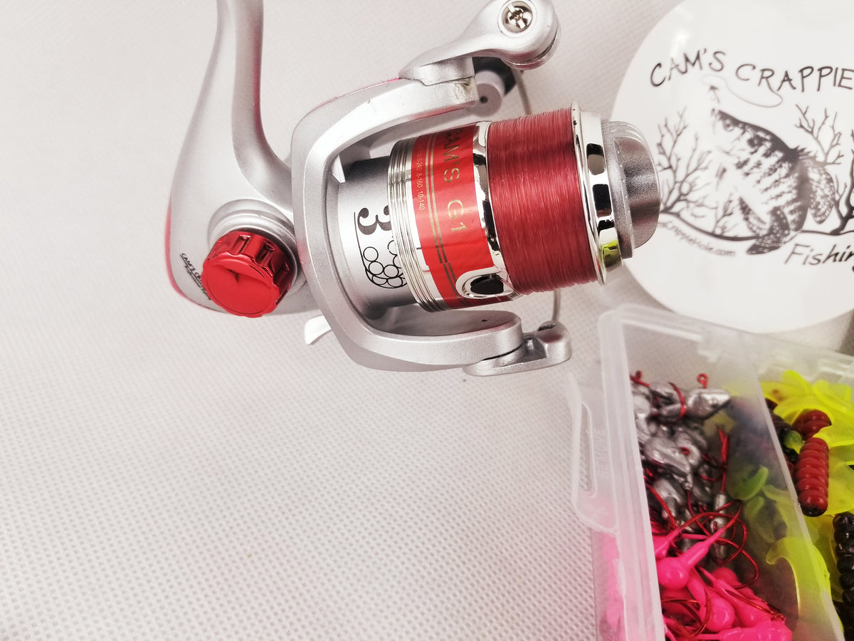 Cam's "The Viper Redd" Complete 6'2"ft.  Xtralite 3 (BB) Ball Bearing Reel Stinger Shad + Curly Tail Combo Kit