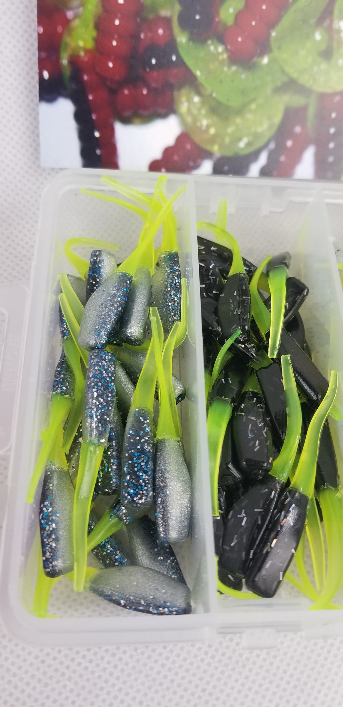 Cam's 3 in 1 Kit Combo [270pc.] Hand Painted Assortment "Nasty Bend Hooks" & All Plastic Curly Tail & Stinger Shad [Hologram Flake] Assortment Kit