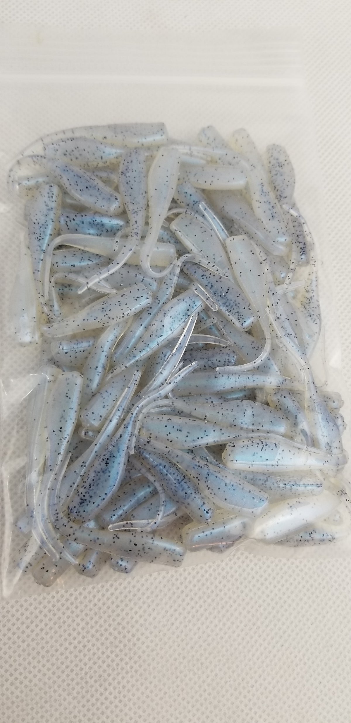 Cam's 2"(HOLOGRAM FLAKE)  Stinger Shad 100pc MONKEY MILK Crappie Soft Jigs [A Cam's Exclusive]
