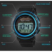 NEW Cam's Multifunction Sports Watch 50M Water Resistance Digital LED Backlight Wrist Watch (All Black Only In Stock Now!!)