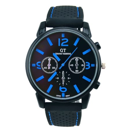 Cam's Big Face Blue Color Easy to Read Sports Water Resistant Watch, Wat-172-B