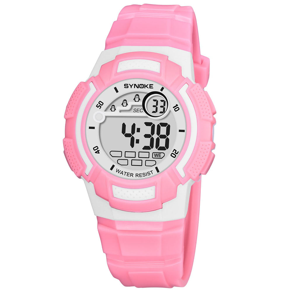 Cam's Sport Children Wrist Watches LED Digital Stopwatch Alarm Luminous Water Resistant Girl's  Watch