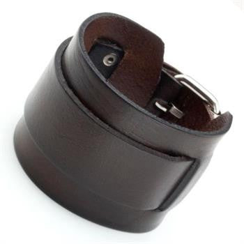 Women's-Men's (Brown) Wide Genuine Leather Belt Bracelet Cuff Wristband Bangle