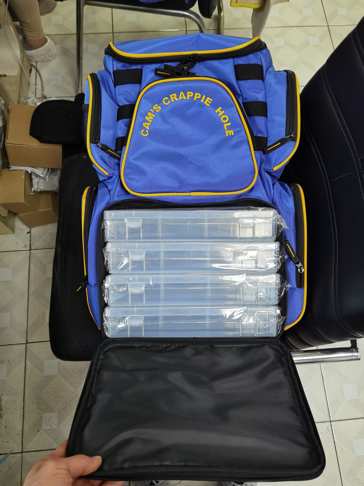 Cam's Crappie Hole Water Resistant Backpack Tackle Box