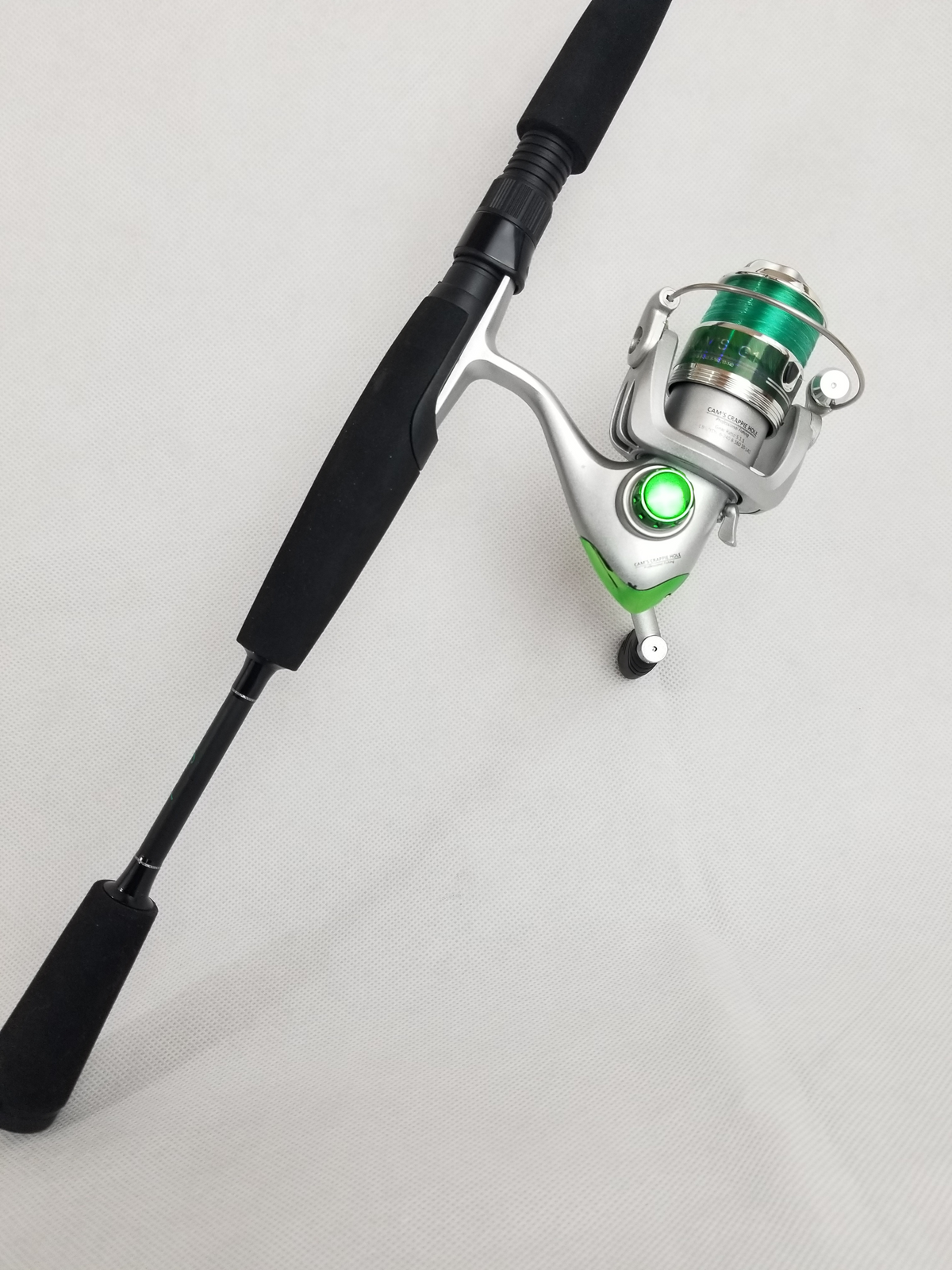 crappie fishing rod and reels Cam's Emerald Split EVA Grip 6'0 (3BB) Crappie Spinning Combo – Cam's CRAPPIE HOLE TACKLE & APPAREL
