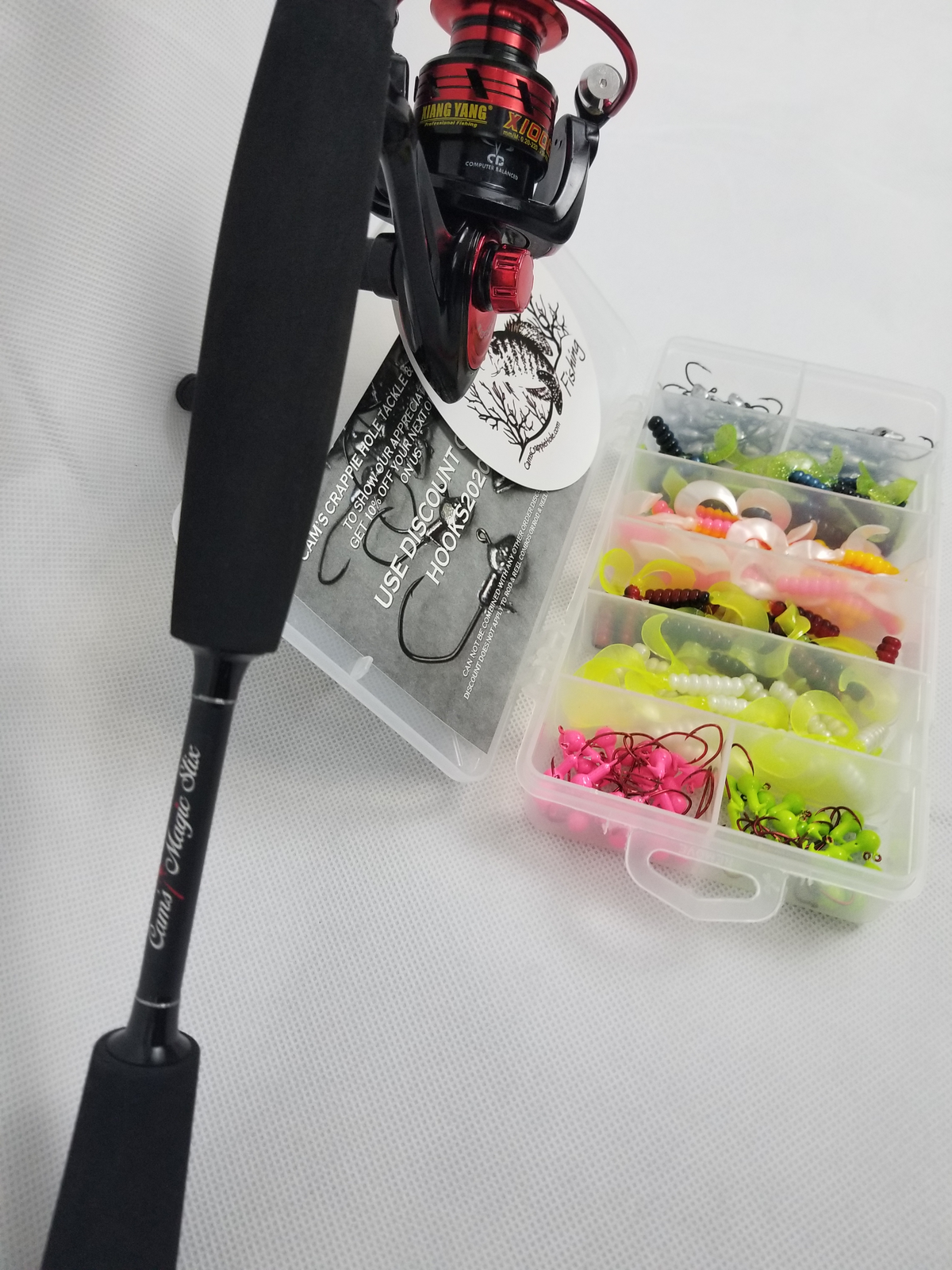 Cam's Complete 6'2" (8+1 BB Ball Bearing Reel) Magic Stix Curly Tail Combo  Special
