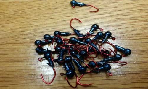 35ct Cam's 1/64 Black Round Jig Head #6 Red (Laser Sharp) Nasty Bend Hooks