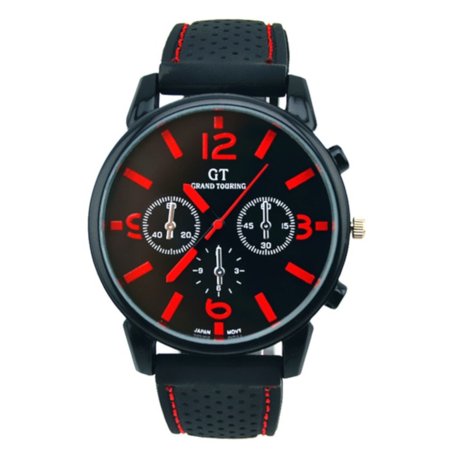 Cam's Big Face Easy to Read Red Color Water Resistant Sports Watch-172-R