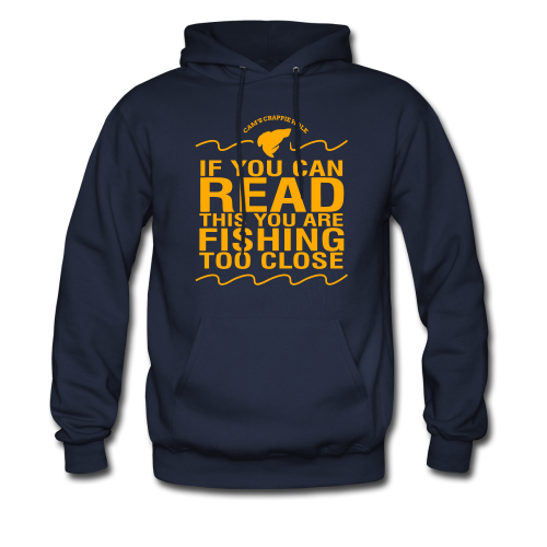 Cam's Navy Blue/Orange "You Can Read This" Hoodie