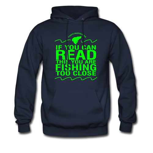 Cam's Navy Blue/Green "You Can Read This" Hoodie