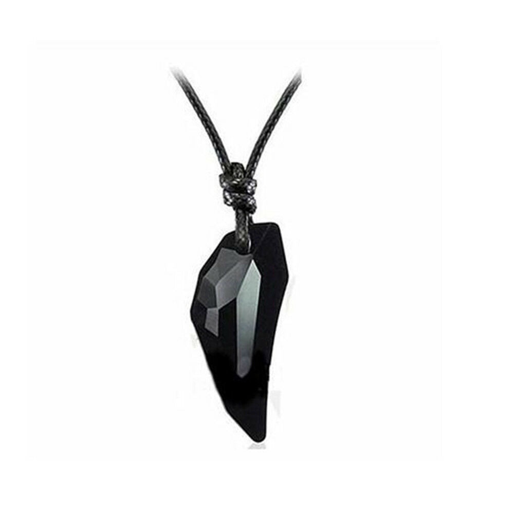1PC Fashion Women Men Black Crystal Geometric Pendant Necklace Couple Jewelry