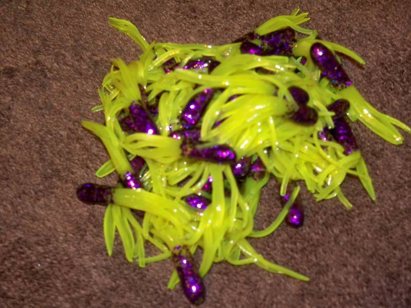 Cam's 40 pc  Purple Passion (Muddy Water) Shad 1.5" Tube Crappie Soft Jigs