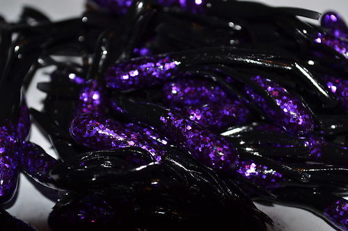 Cam's 40 pc Purple Midnight (Muddy Water) Shad 1.5" Tube Crappie Soft Jigs