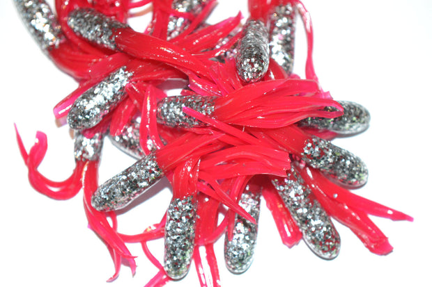 Cam's 40 pc Silver Flash/ Firetail (Muddy Water) Shad 1.5" Tube Crappie Soft Jigs