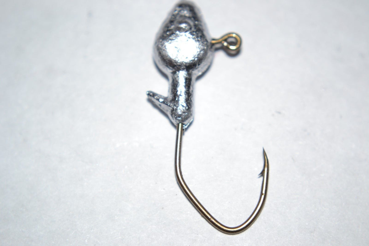 40 pc Cam's 1/16 Minnow Jig Head #2 Bronze(Laser Sharpe) Nasty Bend Hooks Barb Collar
