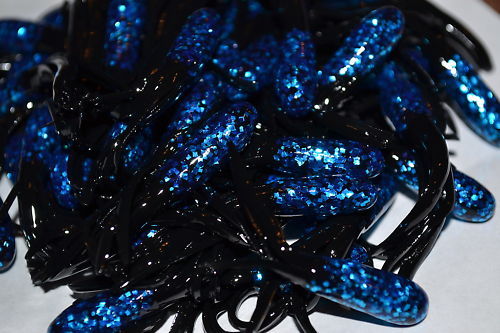 Cam's 40 pc Blue Midnight (Muddy Water) Shad 1.5" Tube Crappie Soft Jigs