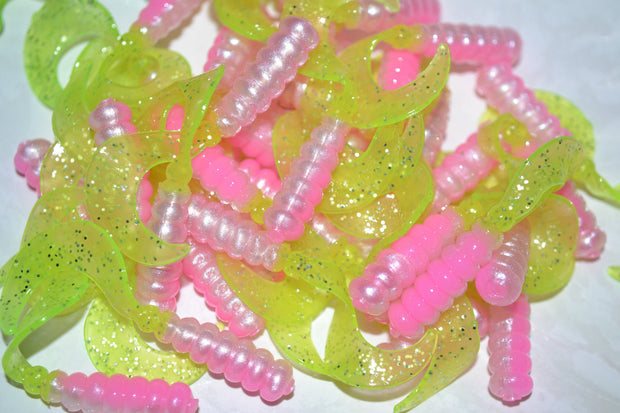 35 ct Cam's 2"  Pink White and Chartreuse Tail  Soft  Jig &Trout,Bream,Panfish